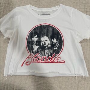 Prince Peter Blondie White Distressed Cropped Tee